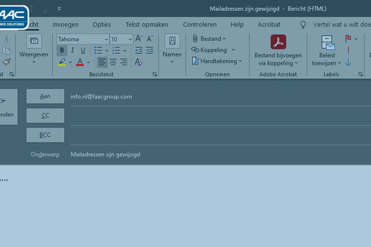 | Onze mailadressen zijn gewijzigd