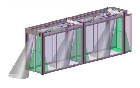 record FlipFlow TRIPLE – Eenrichtingsverkeer beveiligingssluis met toegangscontrole systeem & hoog doorvoervolume